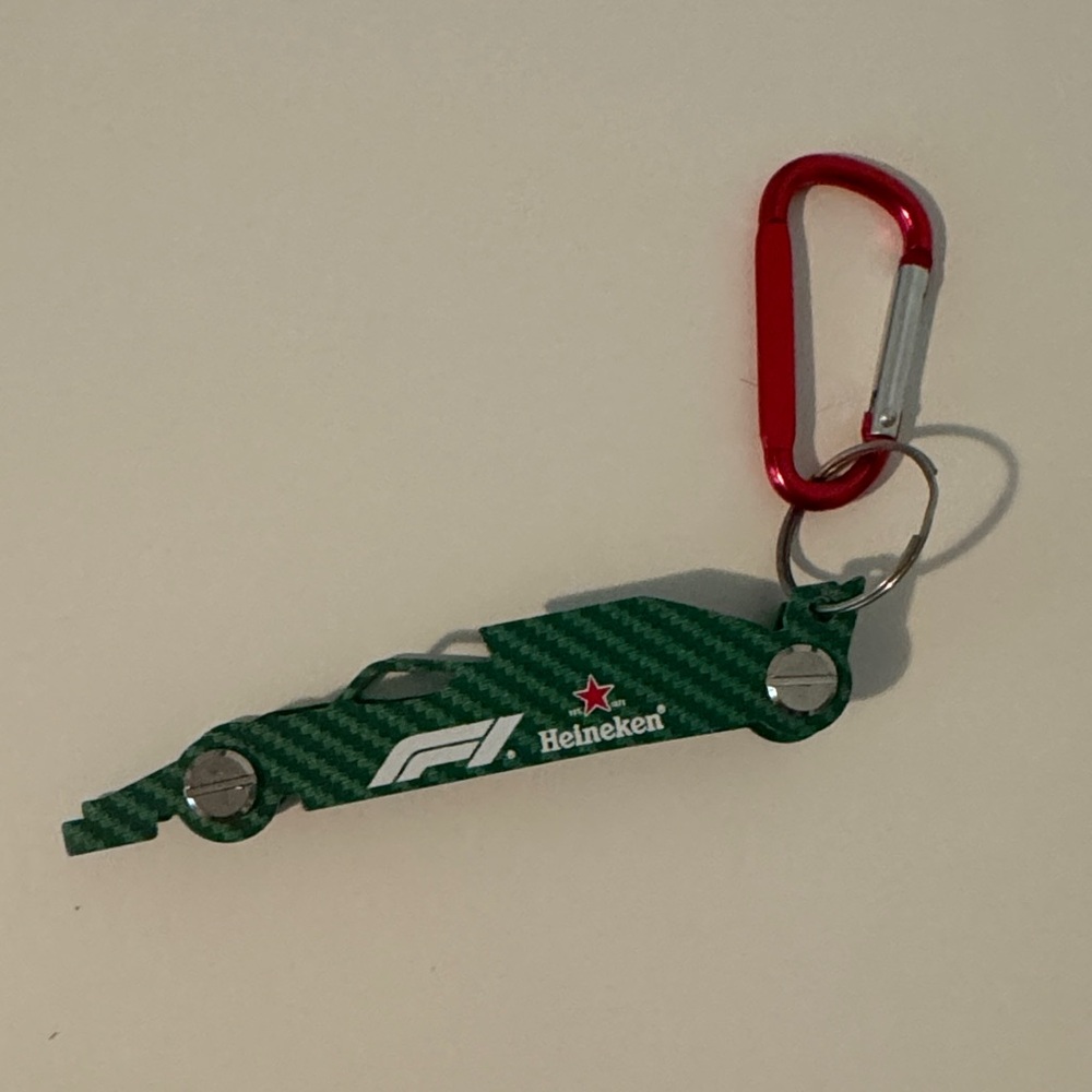 Heineken Green Bottle Opener Keychain Formula 1